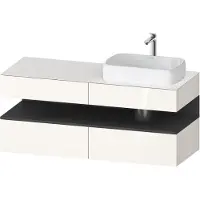 Duravit Collection One Meuble sous-vasque en console, 2 tiroirs, découpe à droite, 1400x550x600mm, niche graphite mat, QA4766049220000