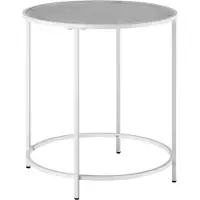Vasagle Table d'appoint ronde, plateau en verre trempé, structure métallique, bout de canapé, table console, table de chevet, pour salon, balcon,