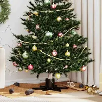 Prolenta Support de sapin de Noël noir, dimensions : 50 x 50 x 15,5 cm, en acier