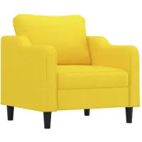 vidaXL Fauteuil jaune clair 60 cm Tissu