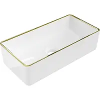 Mexen Nadia lavabo à poser 46 x 23 cm, blanc/bord doré - 21614605
