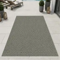 Carpetia Tapis moderne, couleur verte, motif tressé, pour intérieur et extérieur, dimensions : 120 x 170 cm