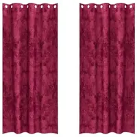 vidaXL Rideaux en velours 2 pcs Rouge bordeaux 225 x 140 cm Velours