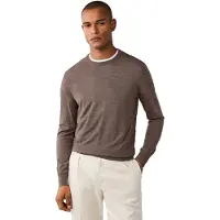 Hackett London pour homme. HM7000204 Pull Ess Merino Crew beige (L), Casuel, Laine, Classique