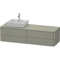 Duravit XSquare Meuble sous-vasque sur console suspendu, 4 tiroirs, vasque à gauche, 1600x400x548mm, XS4914L9292