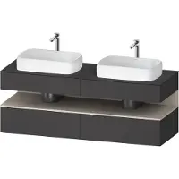 Duravit Collection One Meuble sous-vasque sur console, 2 tiroirs, 2 découpes, 1600x550x600mm, niche Taupe Supermatt, QA4779083490010