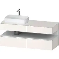 Duravit Collection One Meuble sous-vasque sur console, 2 tiroirs, 2 coulissants, découpe à gauche, 1400x550x600mm, niche blanc mat, QA4765018840010