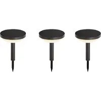 QAZQA Lot de 3 spots à piquer noirs avec LED solaire IP44 - Dottie
