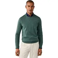 Hackett London pour homme. HM7000204 Pull Ess Merino Crew vert olive (XXL), Casuel, Laine, Classique