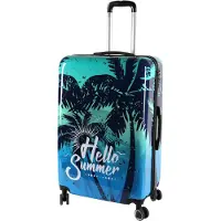 H4L Valise de voyage Valise à coque dure Trolley de voyage bleu taille L 77x50x29cm