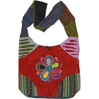 SIMANDRA Sac Patchwork Sac à bandoulière Sac à main Sac de transport Sac à bandoulière Shopper brodé, One-Flower