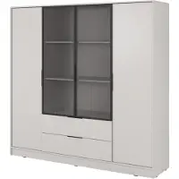 3Xeliving Armoire moderne en cachemire avec portes vitrées - Dimensions : 206 x 200 x 51 cm - Elégance et fonctionnalité