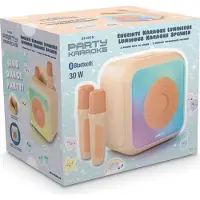 Partystrolche Enceinte BT 30W avec 2 micros sans fil rose