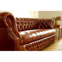 AEA Chesterfield Canapé trois places Cuir Coussin Design Assise Canapé Textile Nouveau