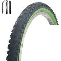 Bike-parts 1 x pneu de vélo maxxi4you HY-A109 noir/vert 54-507 (24 x 1,95) avec démonte-pneu maxxi4you