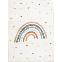 Little Olly Tapis lavable pour enfant - Ravi Rainbow Multicolore | 140x200 cm | Rectangulaire | Pile courte