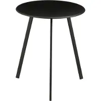 Mica Decorations Table d'appoint d'extérieur Seattle - Table basse ronde - Table pour plantes et table basse - 45 x Ø38 cm - Métal - Noir