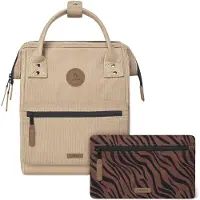 Cabaia sac à dos de loisirs sac à dos pour ordinateur portable Adventurer Recycled Velvet Backpack 10L Luxor marron clair
