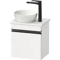 Duravit Sivida Meuble sous-lavabo sur console, charnières à gauche, poignée-barre noir diamant mat, 400x325x440mm, SV4656LBD180000