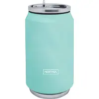 Nerthus FIH 786 Thermos à double paroi Turquoise, acier inoxydable, joint en silicone, sans BPA, 18/8, 330 ml