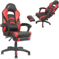 Mucola Chaise de gaming , également utilisable comme chaise de bureau - noire et rouge - fabrication de haute qualité