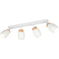 TRIO Plafonnier, métal, blanc, E14, 4 flammes, L 74 cm
