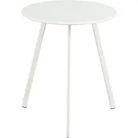 Mica Decorations Table d'appoint d'extérieur Seattle - Table basse ronde - Table pour plantes et table basse - H 45 x Ø 38 cm - Métal - Blanc
