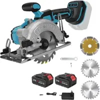 OEM Scie circulaire, moteur sans balais, réglage d'angle de 45 à 90°, 2 batteries, conforme aux normes européennes