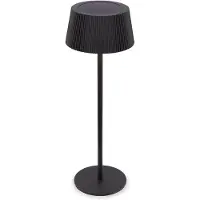 Briloner Lampe de table LED sans fil Ø12 x 34 cm 2 W 150 lm 3000 K-6500 K blanc chaud à blanc lumière du jour solaire noir - Lampe de chevet pour balcon terrasse salon