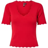 Pieces Blouses PCJULINE SS V-NECK KNIT femmes - Rouge - EU S