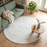 FRAAI Tapis scandinave rond - Charm Circles Blanc | Ø 80 cm | Rond | Pile courte