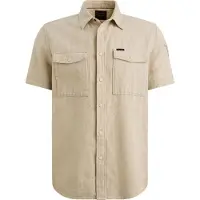 PME Legend Chemise 'Shirt with short sleeves in cotton/linen' vert clair