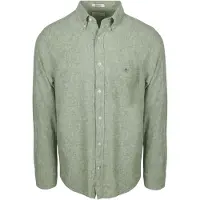 Gant pour homme. 3250082 Chemise en lin mélangé vert (M), Casuel, Manche longue