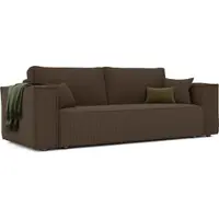 Idohome Canapé rembourré indépendant BALI Canapé avec fonction couchage et espace de rangement – Canapé-lit moderne, tissu velours côtelé marron, Poso 06 - peu encombrant et durable