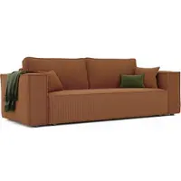 Idohome Canapé rembourré indépendant BALI Canapé avec fonction couchage et espace de rangement – Canapé-lit moderne, tissu velours côtelé orange, Poso 40 peu encombrant et durable