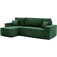 Idohome Canapé d'angle, canapé d'angle avec fonction sommeil - montage universel droite/gauche - Canapé-lit moderne & ensemble de canapés couleur : vert Paris Poso 14