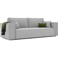 Idohome Canapé rembourré indépendant BALI Canapé avec fonction couchage et espace de rangement – Canapé-lit moderne, tissu velours côtelé gris clair, Poso 110 – peu encombrant et durable