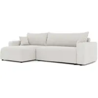 Idohome Canapé d'angle rembourré PIANO XL avec fonction sommeil et coffre de lit Salon Ottomane universelle Canapé-lit en L Beige Baltimore Sand
