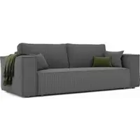 Idohome Canapé rembourré indépendant BALI Canapé avec fonction couchage et espace de rangement – Canapé-lit moderne, tissu velours côtelé gris foncé, Poso 34 – peu encombrant et durable