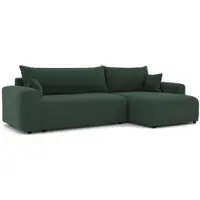 Idohome Canapé d'angle rembourré PIANO XL avec fonction sommeil et coffre de lit Canapé velours côtelé Ottomane universelle Canapé-lit Vert Poso 14