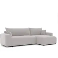 Idohome Canapé d'angle rembourré PIANO XL avec fonction sommeil et coffre de lit Ottomane universelle Salon Canapé-lit Beige Poso 100