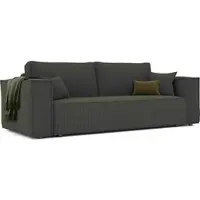 Idohome Canapé rembourré indépendant BALI Canapé avec fonction couchage et espace de rangement – Canapé-lit moderne, tissu velours côtelé vert bouteille, Poso 14 - peu encombrant - durable