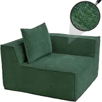 Mendler Élément d'angle/accessoire pour canapé HWC-O54, fauteuil lounge Fauteuil rembourré Accoudoir, tissu/textile (300 g/m²) 63 x 97 x 97 cm vert