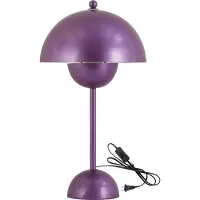 Alpinaluz Lampe de table "Violet Mushroom" en forme de pot de fleurs - métal, 34 cm, douille E27 pour la chambre à coucher, le salon, la chambre d'enfants, le bureau ou l'étude