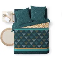 Douceur d'intérieur Parure de lit - - Triade - Microfibre - 240x220cm - Vert