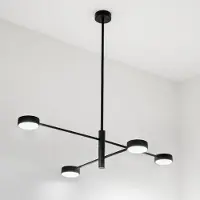 LUMILED Plafonnier suspendu LED 4x GX53 Lustre Spot Noir OVILO