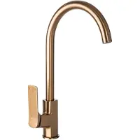 Invena Robinet d'évier en cuivre brossé Robinet de lavabo Robinet sur pied Mélangeur