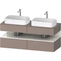 Duravit Collection One Meuble sous-vasque sur console, 2 tiroirs, 2 découpes, 1400x550x600mm, niche blanc ultra-brillant, QA4767022430000