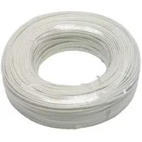 PremiumCord Câble téléphonique 4 fils, 100m plat, blanc