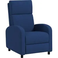 HOMCOM Fauteuil relax fauteuil de relaxation inclinable salon avec dossier réglable jusqu'à 160° manuellement, repose-pieds intégré pour salon chambre bureau home cinéma, charge 120 kg, bleu